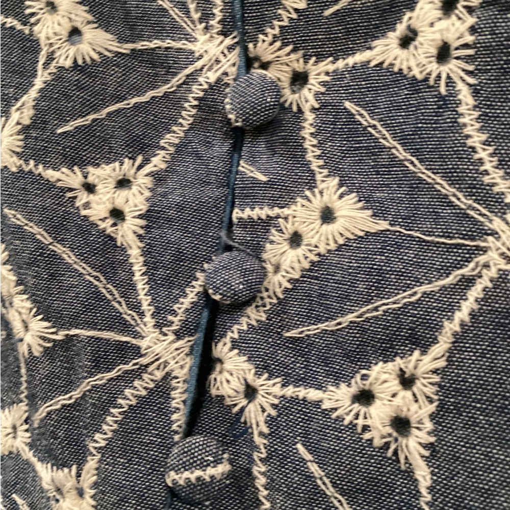 POL Ruffled Embroider boho Tunic Top S - Picture 9 of 10